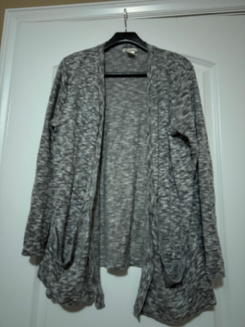 Cotton Emporium Ladies size XL Open-Front Marled Gray Women's Cardigan.Like new.